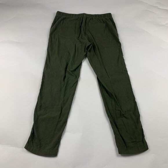 Lou & Grey Forest Green Garment Dye Softstretch Linen Ankle Pants S - Picture 7 of 8